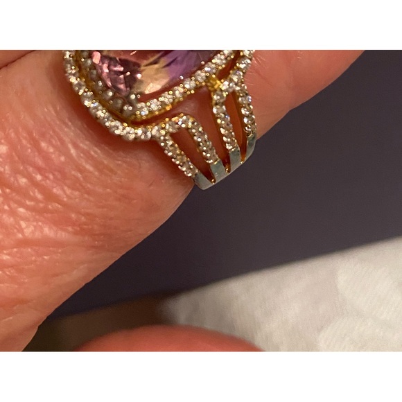 Daniel Steiger *gold plated over SS 925 CZs Genuine Ametrine *damage on GP - Picture 8 of 11